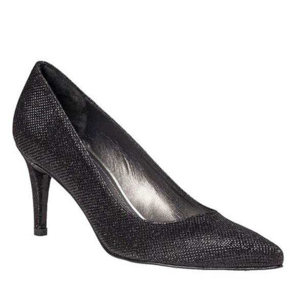 Stuart Weitzman Pinot Evening Pump Black Fabric shoes size 6 - Picture 1 of 9